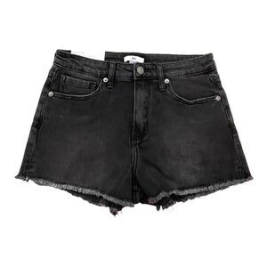 BP. Womens Jean Frayed Hem High Waisted Denim Shorts Black Size 27 NWT